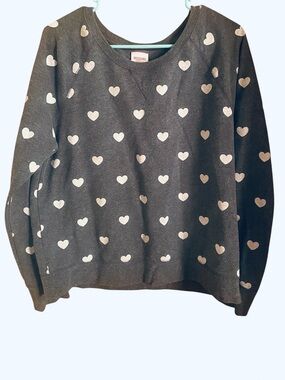 Mossimo Supply Co. Grey Heart Print Sweatshirt. SZ  XL
